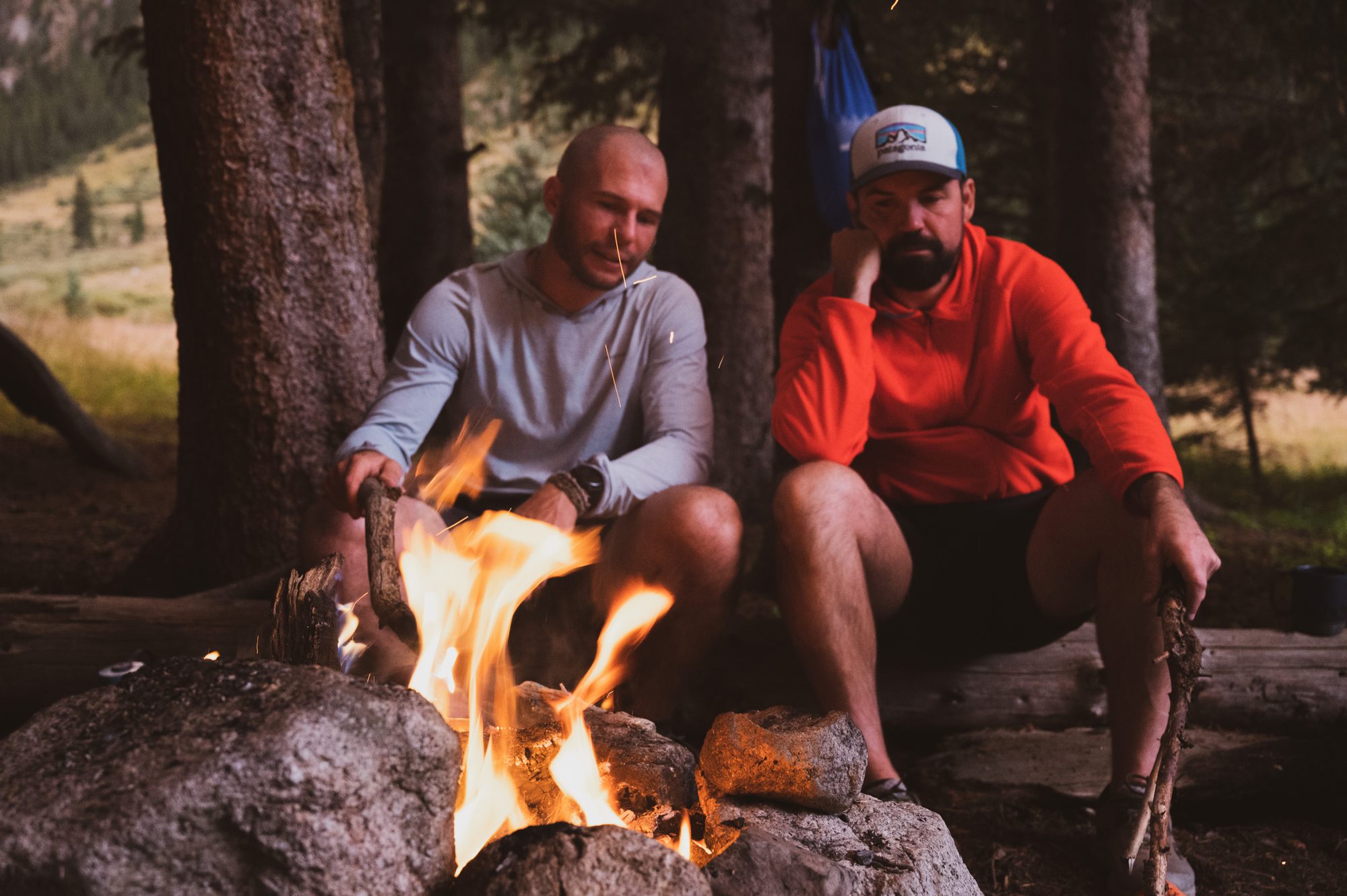 Mt. Huron — two men at the fire