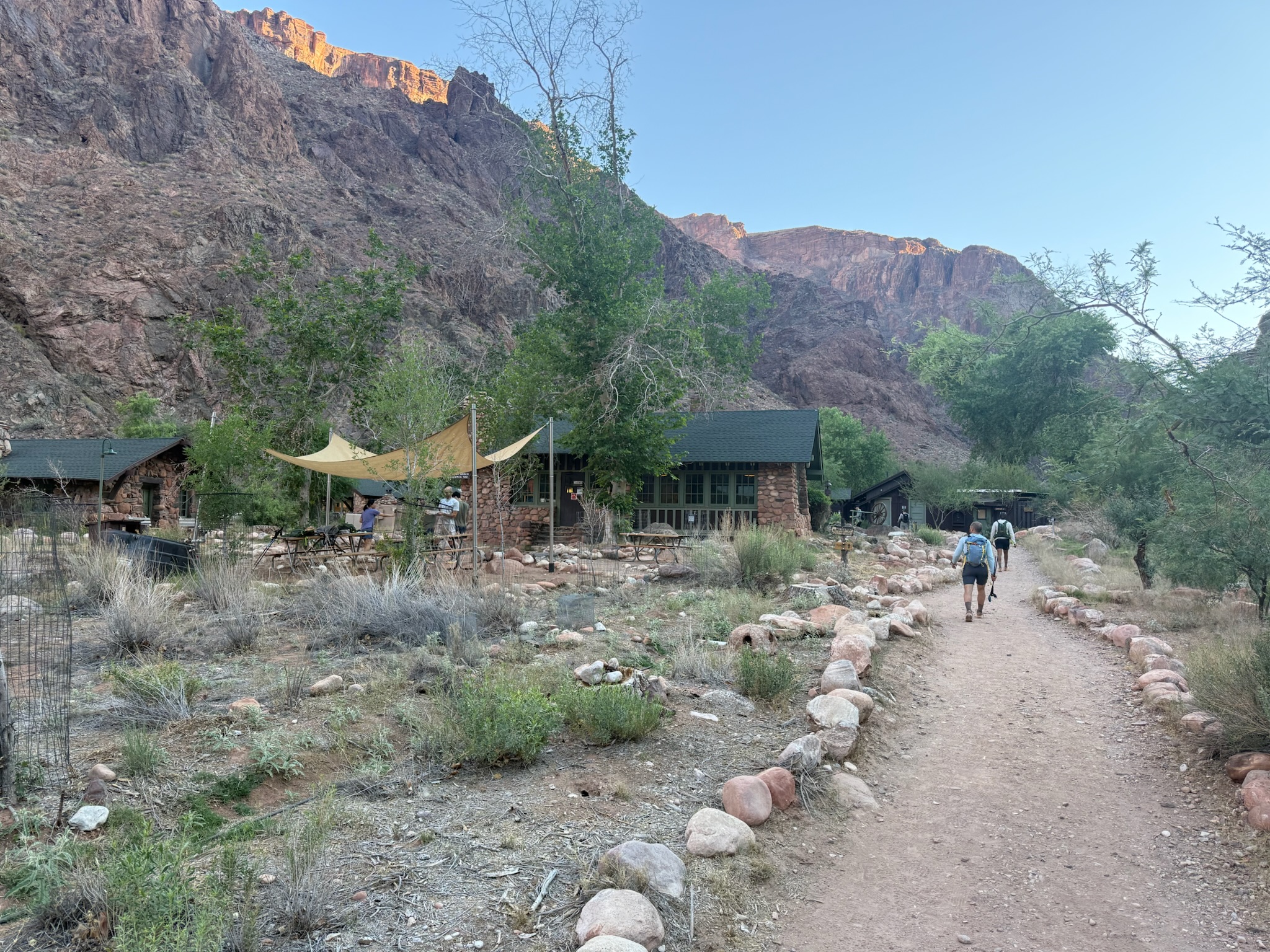 Walking toward Phantom Ranch at the bottom of the canyon.