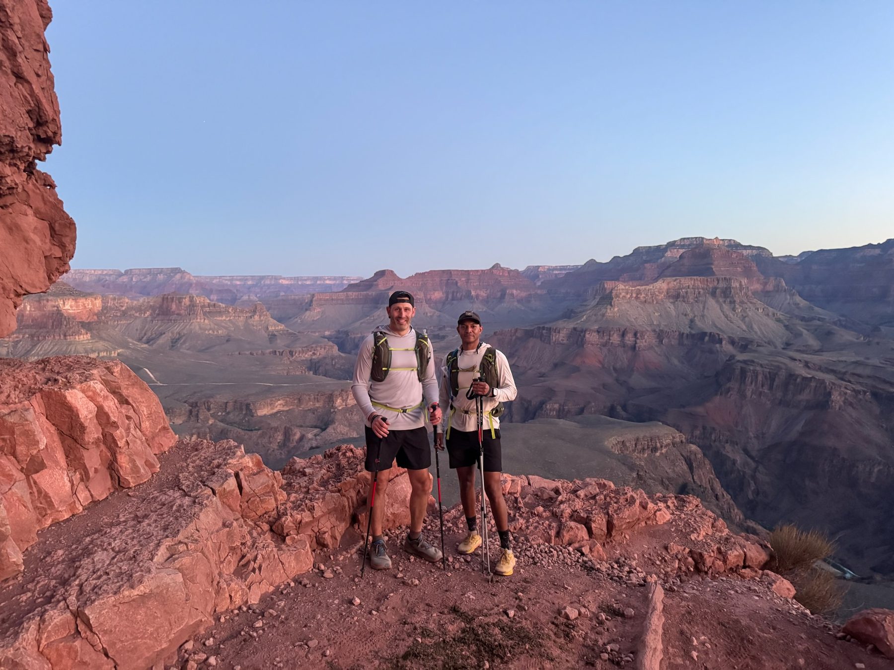 Grand Canyon — two on the rim at sunrise