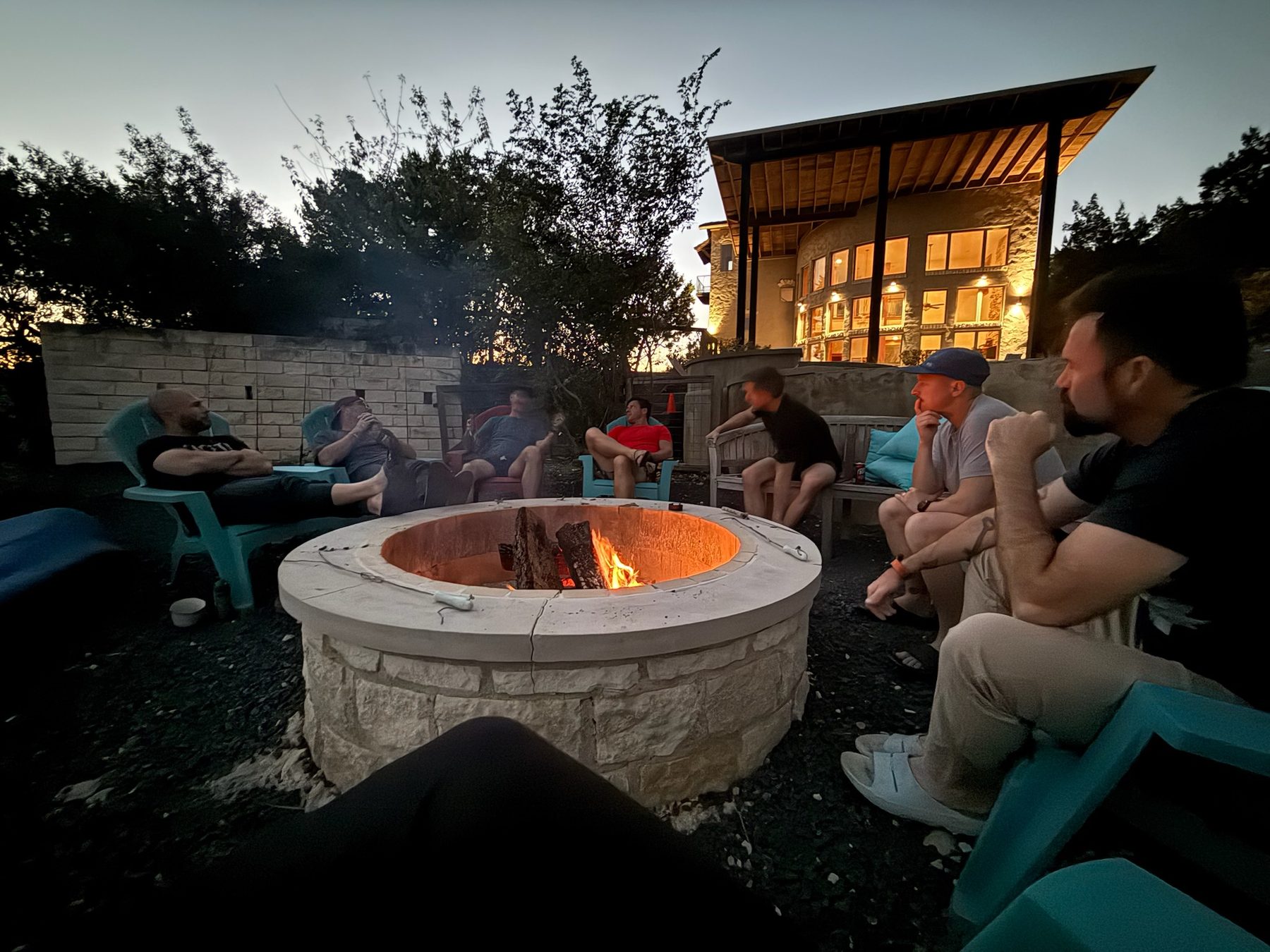 Austin — around the fire pit