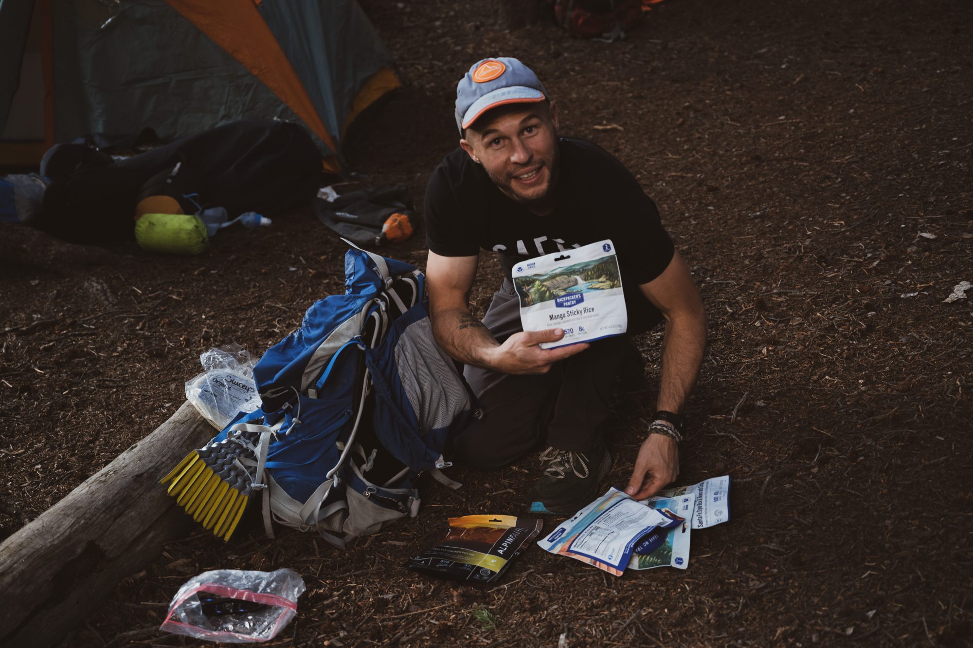 Mt. Huron — sorting packs at camp